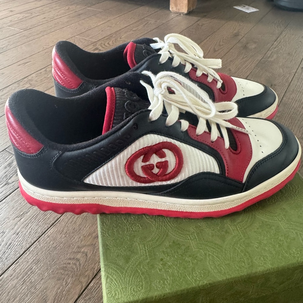 Gucci Black, Red, and White Sneakers